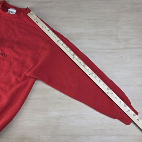 Y2K Walt Disney World Mickey Mouse Sweatshirt Size Medium Red Embossed Print - Picture 5 of 7